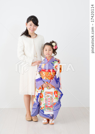 festival day for children of three, five and seven years of age, chitoseame candy, Mother Daughter 17420114