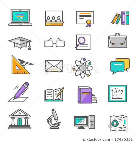 Set of Thin Lines Icons Education - Stock Illustration [17420331] - PIXTA