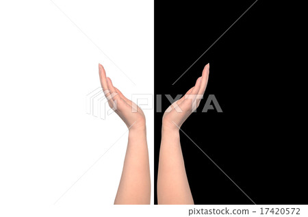 Woman's healing hands isolated on white and black Woman's healing hands isolated on white and black 17420572