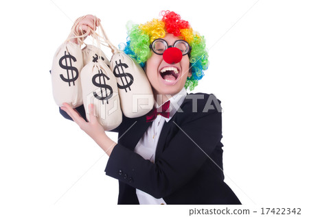 Businessman clown isolated on white 17422342