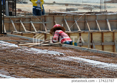 worker fabricating beam formwork worker fabricating beam formwork 17422787