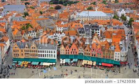 View over Bruges historical old town View over Bruges historical old town 17423036