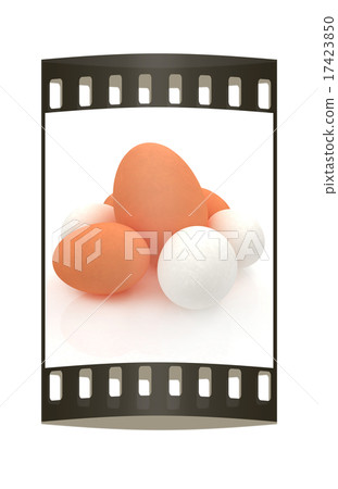 Big egg and eggs. The film strip Big egg and eggs. The film strip 17423850