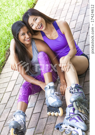 Asian Chinese Indian Women Girls In Line Skating 17424612