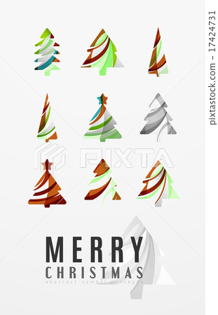 Set of abstract Christmas Tree Icons, business... - Stock Illustration ...