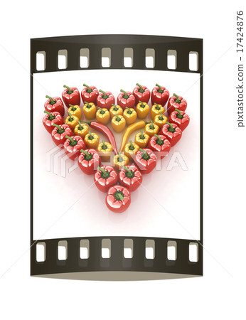 Bulgarian Pepper Heart Shape. The film strip Bulgarian Pepper Heart Shape. The film strip 17424876