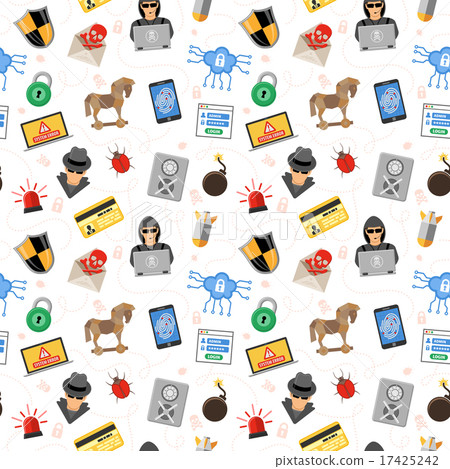 Internet Security Seamless Pattern - Stock Illustration [17425242] - PIXTA