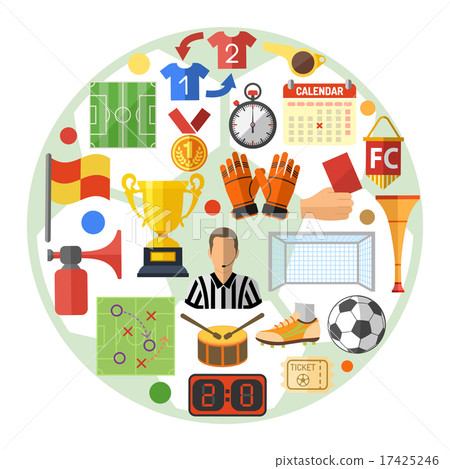 Soccer Flat Icon Concept Soccer Flat Icon Concept 17425246