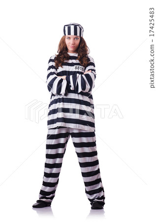 Convict criminal in striped uniform Convict criminal in striped uniform 17425483