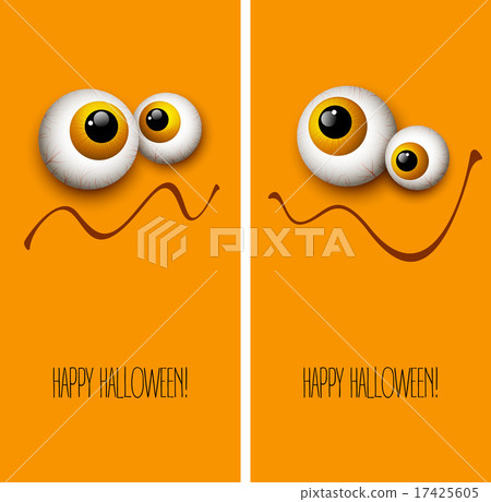 Funny Halloween greeting card monster eyes. Vector illustration Funny Halloween greeting card monster eyes. Vector illustration 17425605