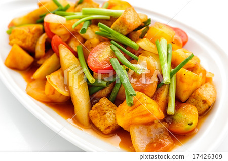 Fried vegetables with red sauce Fried vegetables with red sauce 17426309