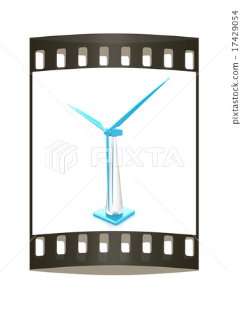 Wind turbine isolated on white. The film strip Wind turbine isolated on white. The film strip 17429054