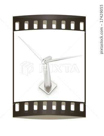 Wind turbine isolated on white. The film strip Wind turbine isolated on white. The film strip 17429055