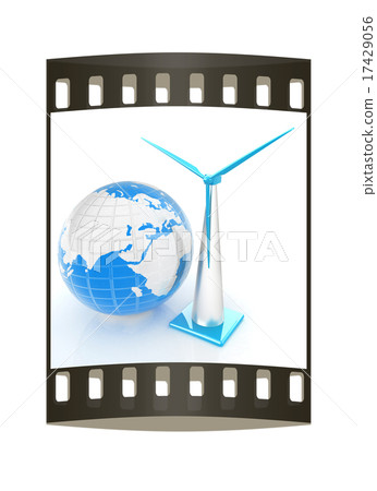 Wind turbine isolated on white. The film strip Wind turbine isolated on white. The film strip 17429056