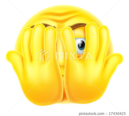 Cute Frightened Emoticon Emoji Smiley Vector Illustration Stock