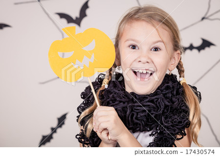 Happy girl on Halloween party 17430574