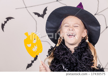 Happy girl on Halloween party 17430575
