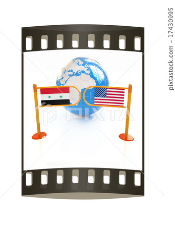 turnstile-flags of USA and Syria. The film strip turnstile-flags of USA and Syria. The film strip 17430995