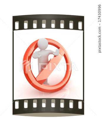 3d person and stop sign. The film strip 3d person and stop sign. The film strip 17430996