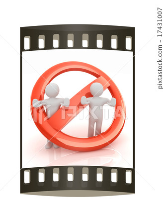 3d persons and stop sign. The film strip 3d persons and stop sign. The film strip 17431007