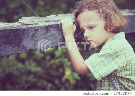 Portrait of sad  little boy 17432074