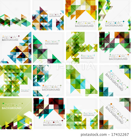 Set of triangle geometric abstract backgrounds. Universal business or technology templates Set of triangle geometric abstract backgrounds. Universal business or technology templates 17432267