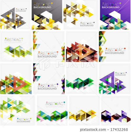 Set of triangle geometric abstract backgrounds. Universal business or technology templates Set of triangle geometric abstract backgrounds. Universal business or technology templates 17432268