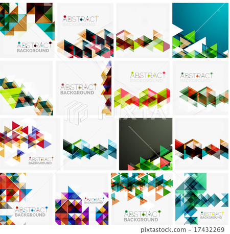 Set of triangle geometric abstract backgrounds. Universal business or technology templates Set of triangle geometric abstract backgrounds. Universal business or technology templates 17432269