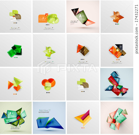 Set of abstract geometric infographic banner templates Set of abstract geometric infographic banner templates 17432271