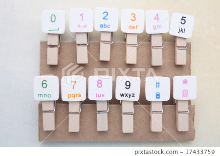 Collection of colour wood clips on the table Collection of colour wood clips on the table 17433759