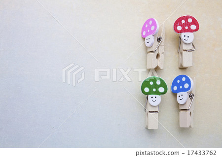 Collection of colour wood clips on the table Collection of colour wood clips on the table 17433762