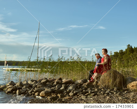 Lovely couple together, summer evening 17433901