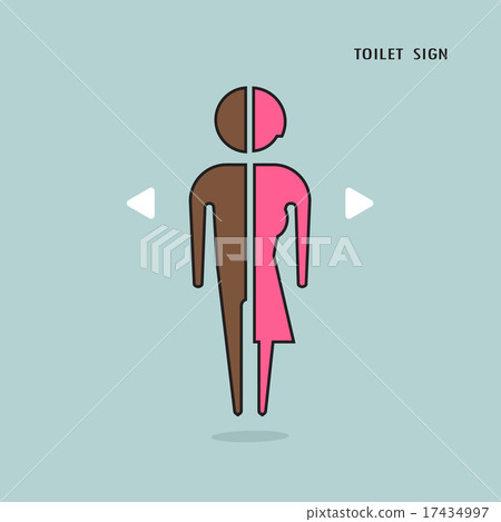 Man and woman toilet sign, restroom symbol 17434997