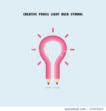Pencil and light bulb on background. 17435023