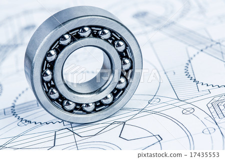 Ball bearings on technical drawing Ball bearings on technical drawing 17435553