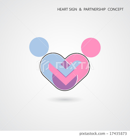 Creative heart shape and human symbol Creative heart shape and human symbol 17435873