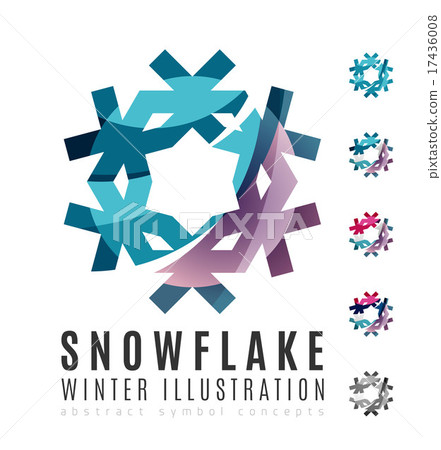 Set of abstract colorful snowflake logo icons-插圖素材 [17436008] - PIXTA圖庫