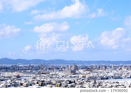Nagaoka city center snowy day 17436092