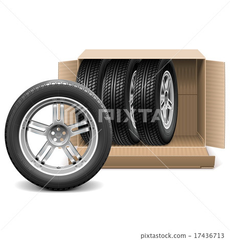 Vector Car Wheels in Carton Box 17436713
