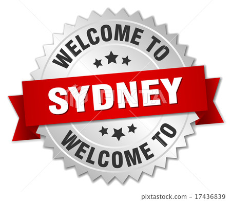 Sydney 3d silver badge with red ribbon 17436839