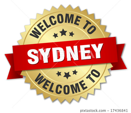 Sydney 3d gold badge with red ribbon 17436841