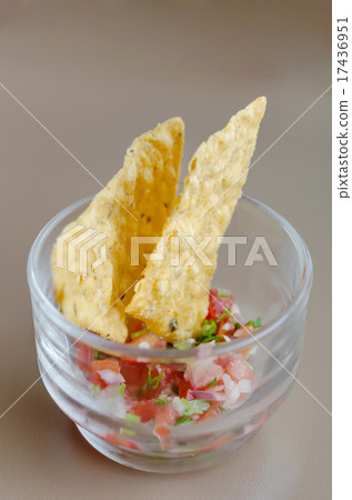 Tortilla Chips With Salsa Dip 17436951