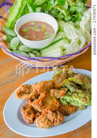 omelet with Climbing Wattle and fried fish cakes omelet with Climbing Wattle and fried fish cakes 17436971