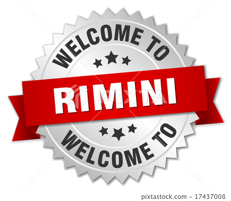 Rimini 3d silver badge with red ribbon 17437008