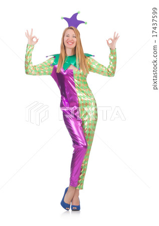 Funny clown isolated on white 17437599
