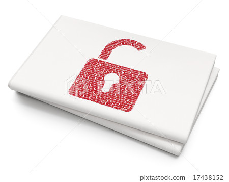 Data concept: Opened Padlock on Blank Newspaper background Data concept: Opened Padlock on Blank Newspaper background 17438152