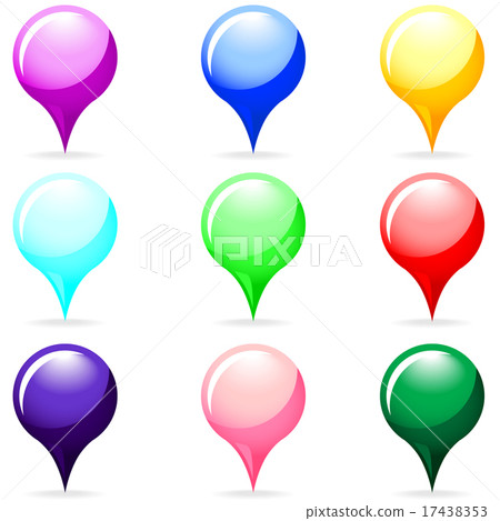 Set of round map pointers - Stock Illustration [17438353] - PIXTA