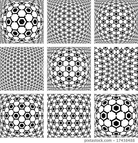 Hexagons patterns. Abstract backgrounds set. 17438488