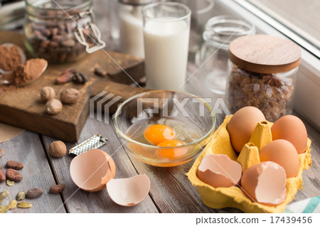 ingredients for the cake of cocoa 17439456