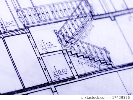 Close up of a blueprint, natural colorful tone Close up of a blueprint, natural colorful tone 17439556